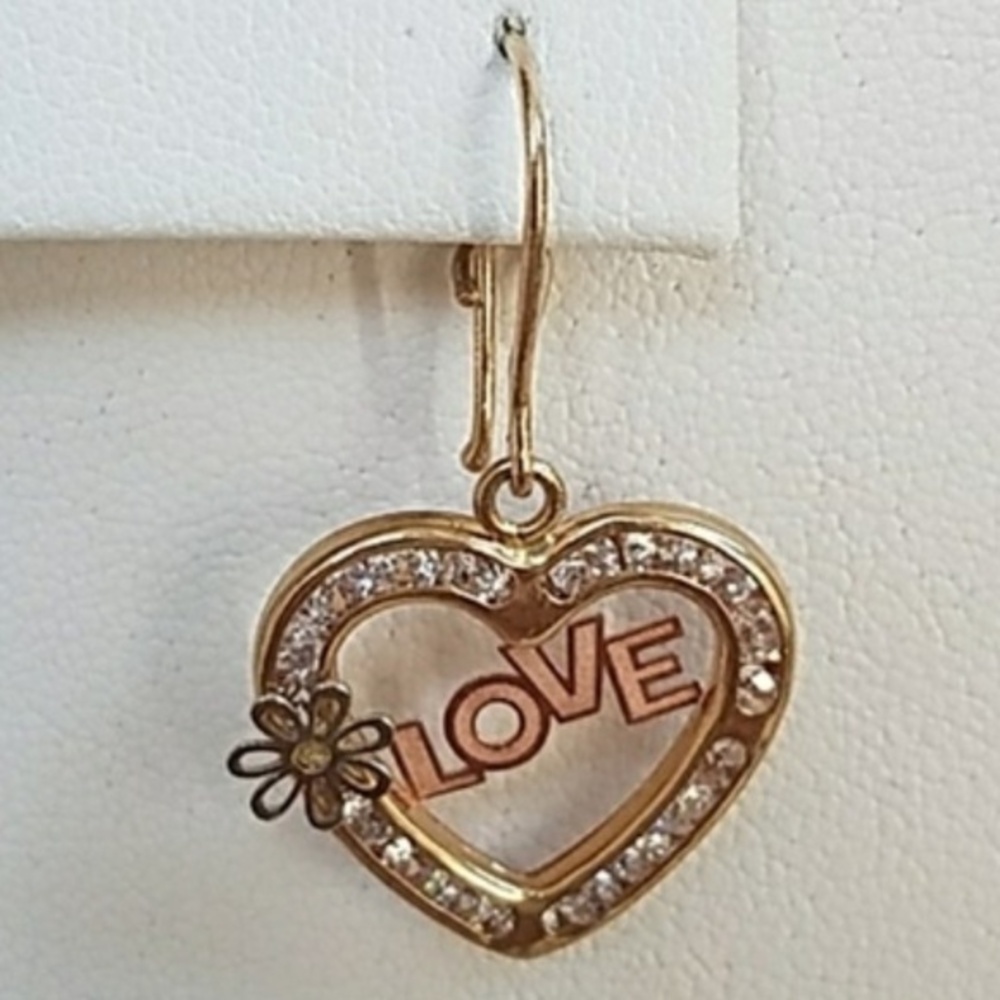 10K Yellow Gold LOVE Dangling Earrings